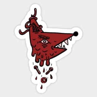 Melting red hound Sticker